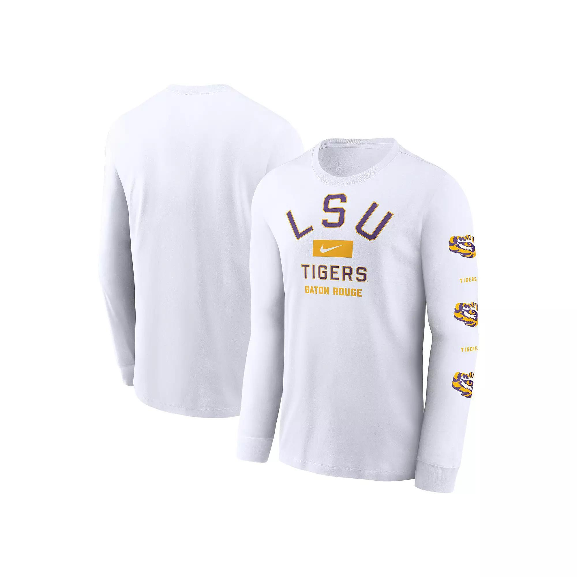 Men's Nike White LSU Tigers Primetime Classic Location Long Sleeve T-Shirt, Size: 2XL Product Image