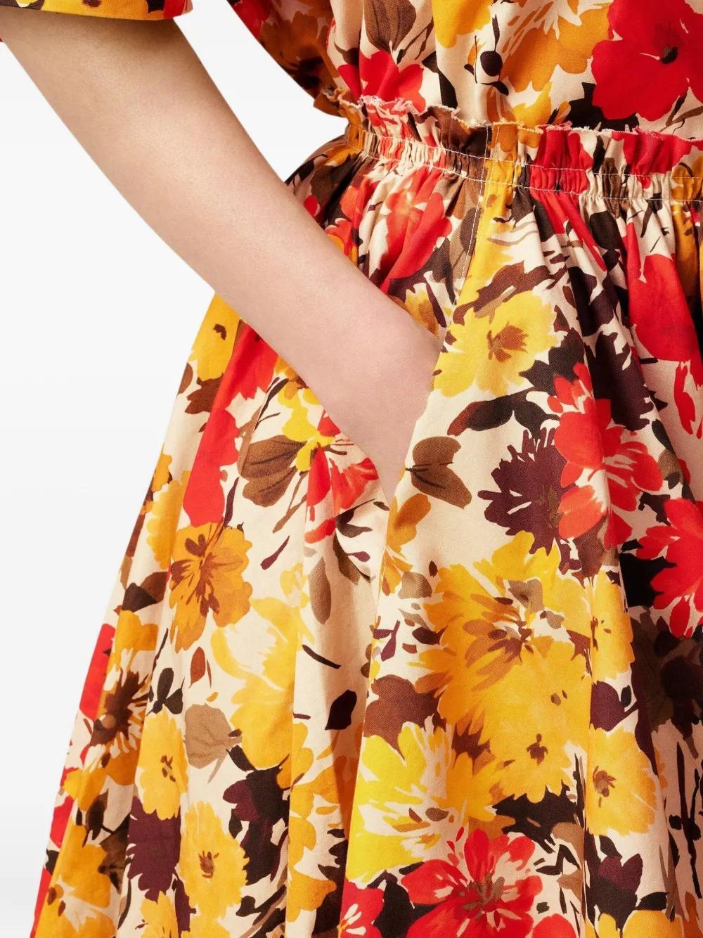 floral-print cotton midi skir Product Image
