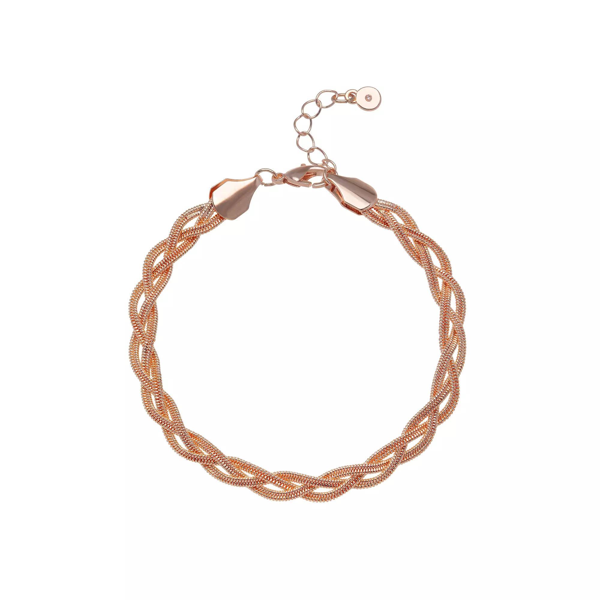 LC Lauren Conrad Braided Chain Bracelet, Women's, Pink Tone Product Image