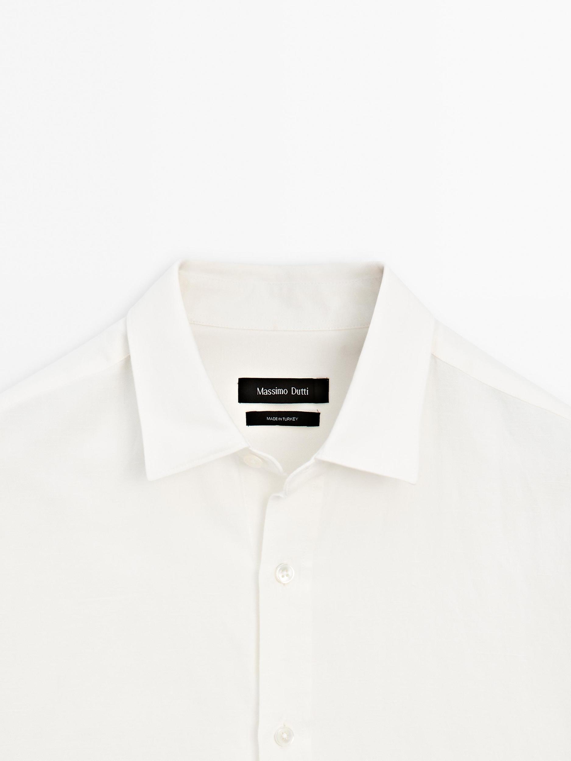 Regular fit linen blend shirt Product Image