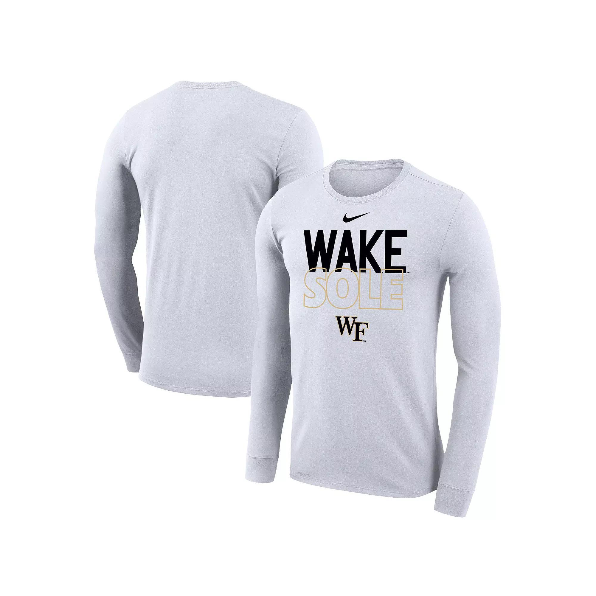 Nike White Wake Forest Demon Deacons 2023 On Court Bench Long Sleeve T-Shirt, Men's, Size: 2XL, Wfu White Product Image