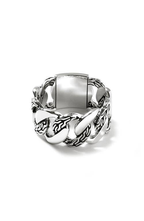 Mens Classic Chain Silver Band Ring Product Image