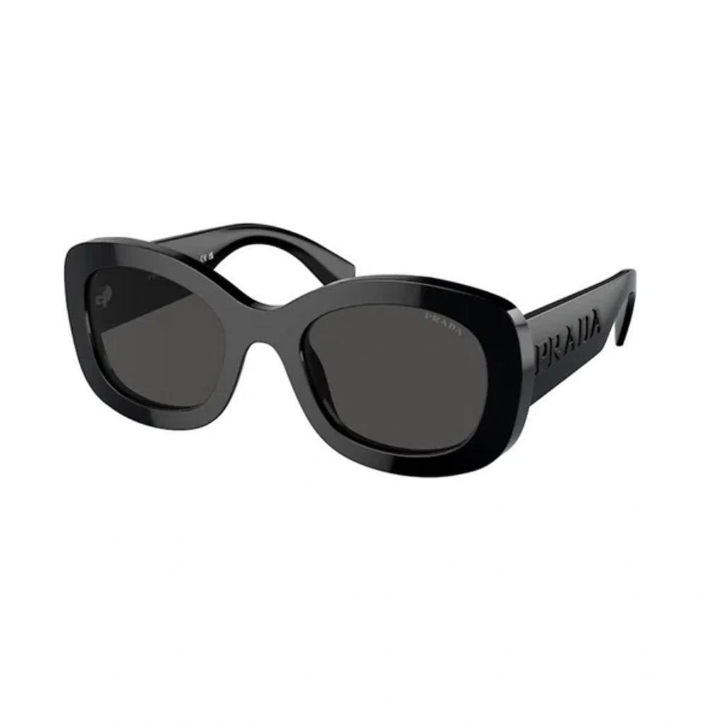 PRADA Dark Grey Oval Ladies Sunglasses Pr A13s 1ab5s0 54 In Black Product Image