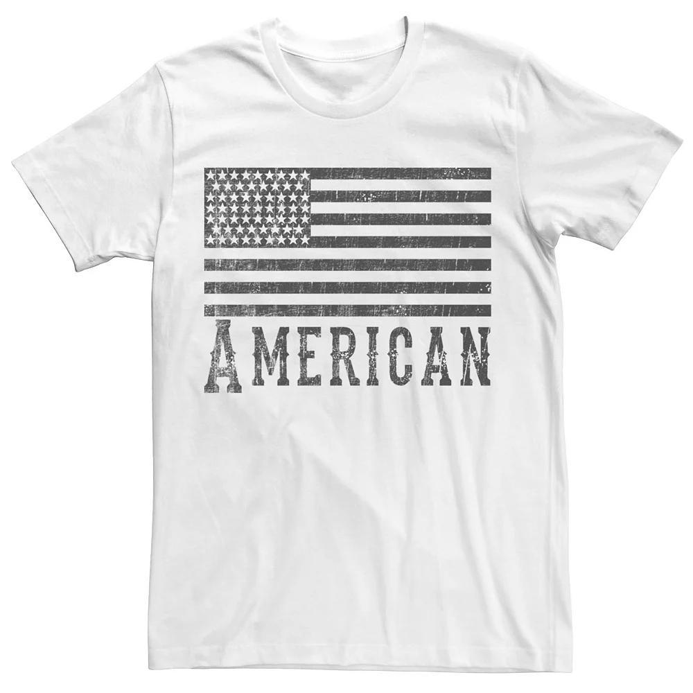 Men's American Flag Black And White Graphic Tee, Size: 3XL Product Image