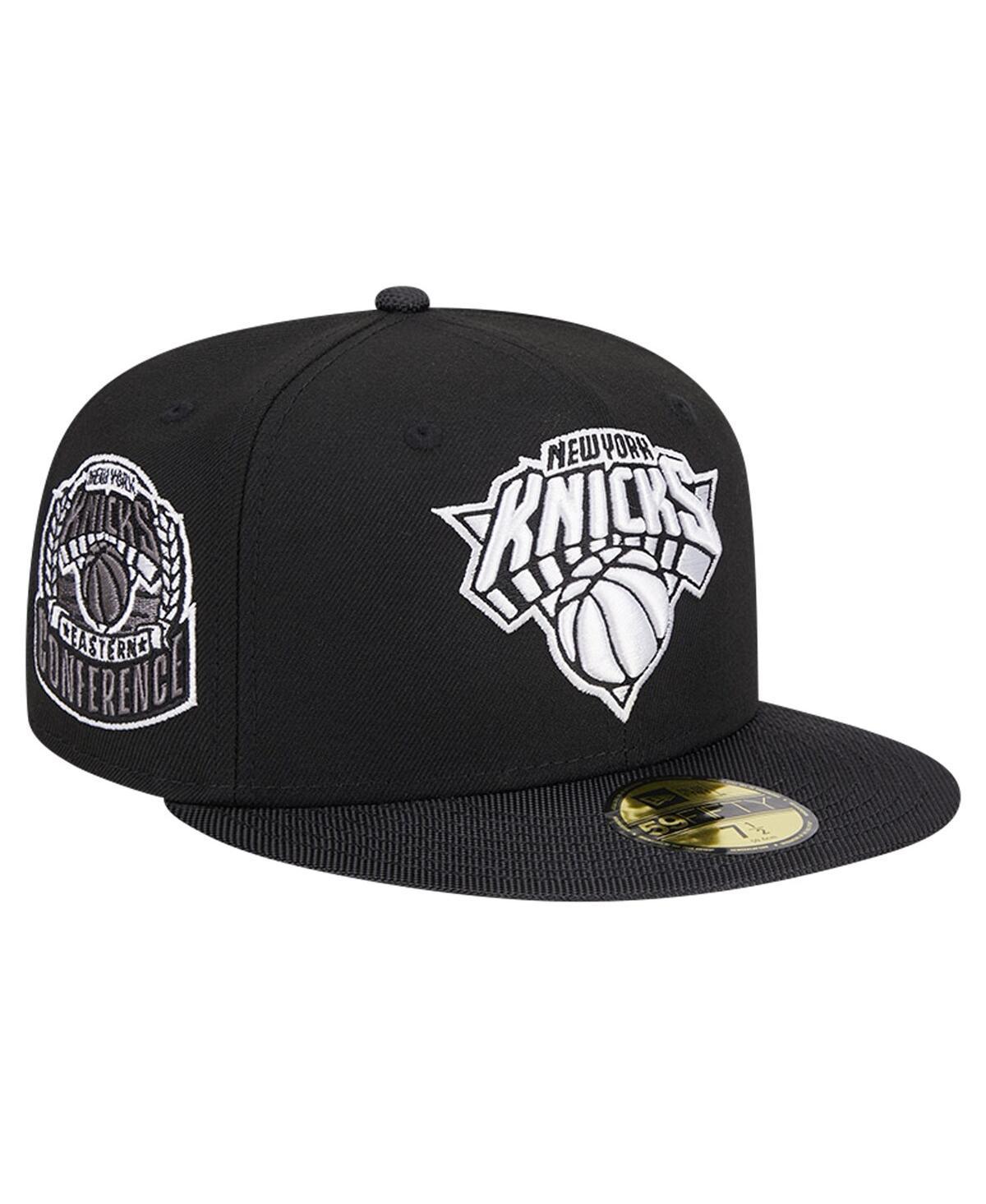 Men's New Era Black New York Knicks Active Satin Visor 59FIFTY Fitted Hat, Size: 6 7/8 Product Image