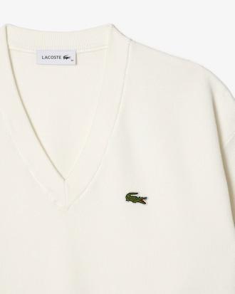 V Neck Cotton Moss Stitch Sweater Product Image