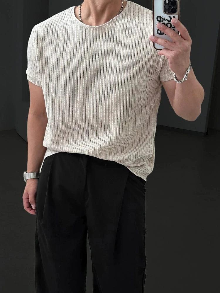 RT No. 11520 KNIT CREAM SHORT SLEEVE Product Image