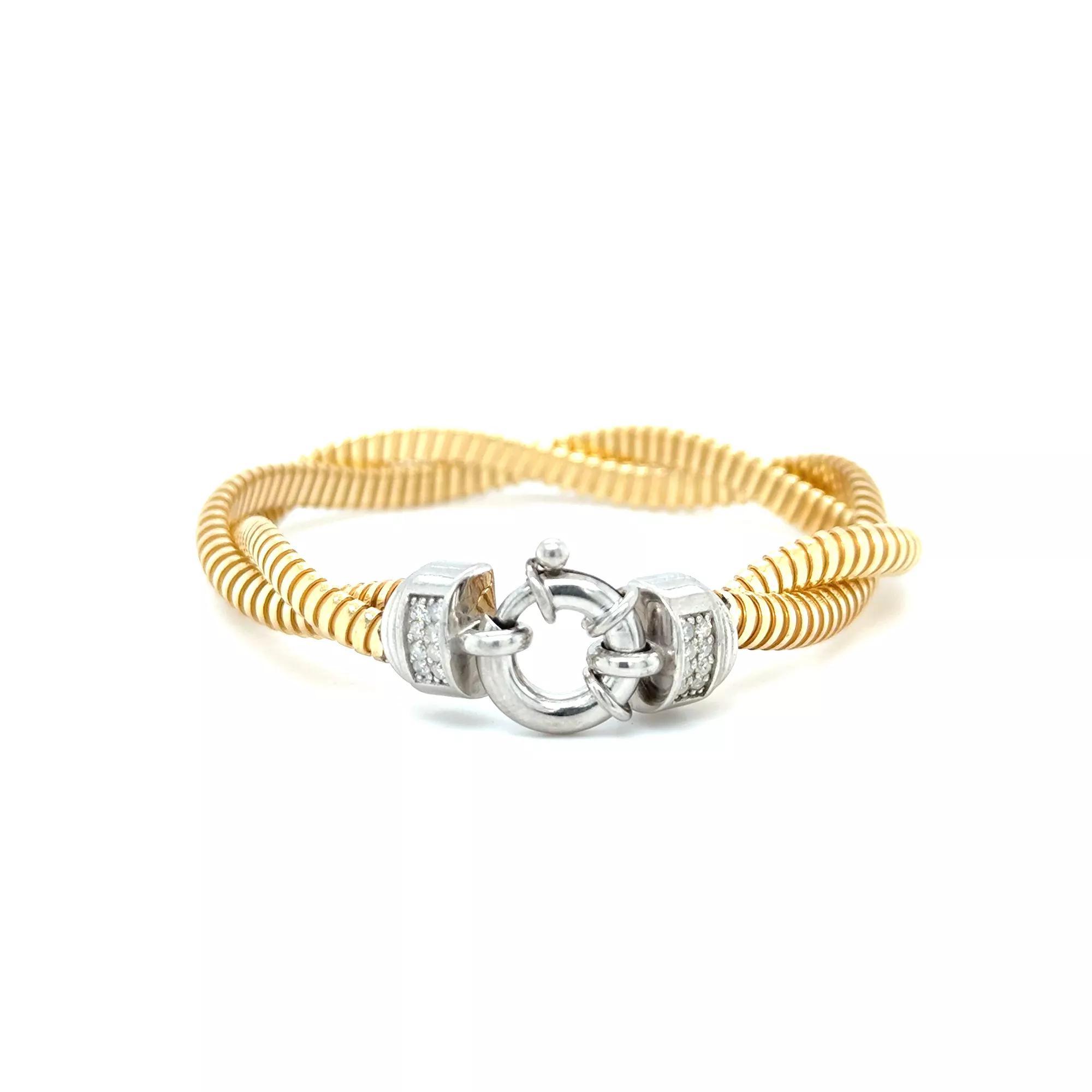 Meshmerise 18k Gold Vermeil Diamond Accent Twist Bracelet, Women's, Size: 7", Gold Tone Product Image