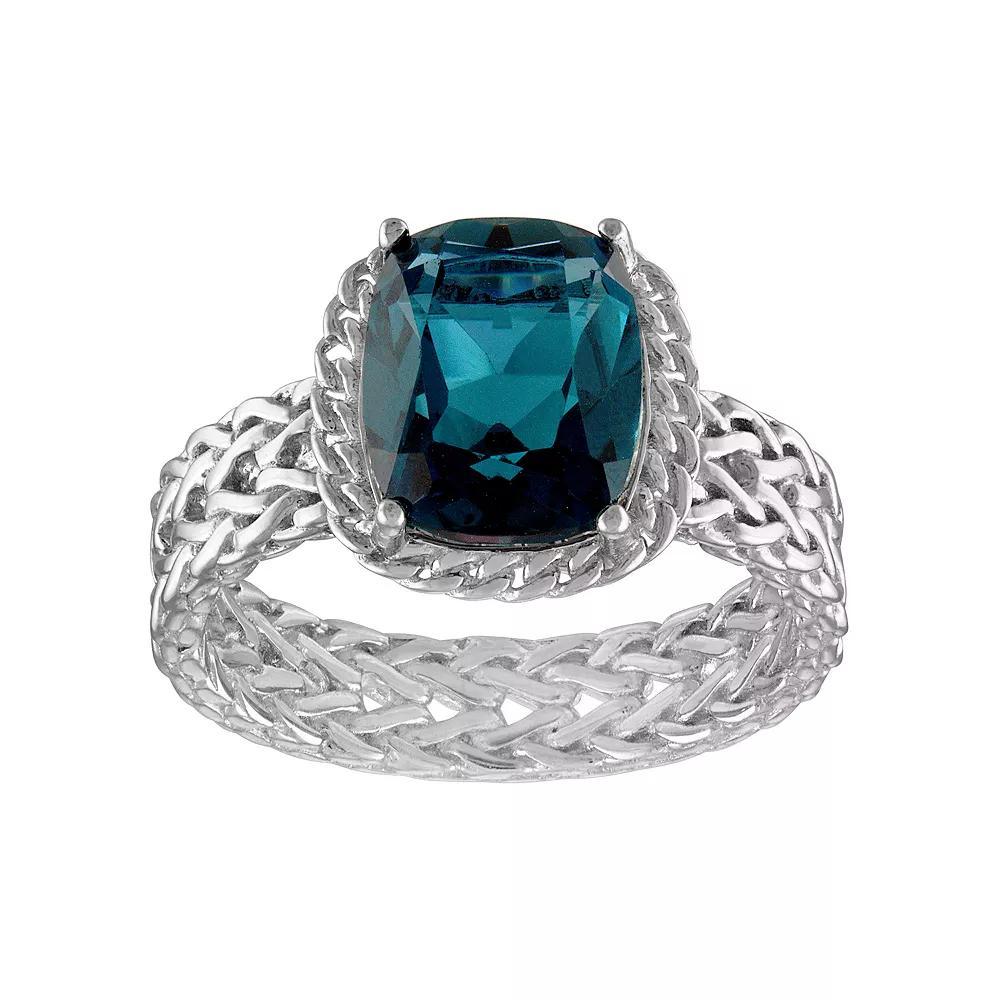 Tiara Sterling Silver London Blue Topaz Byzantine Ring, Women's, Size: 7 Product Image