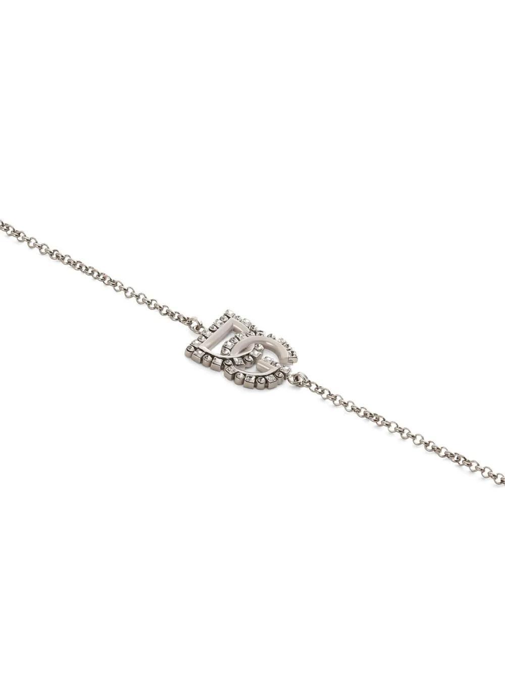 DOLCE & GABBANA Dg-logo Fine-link Bracelet In Silver Product Image