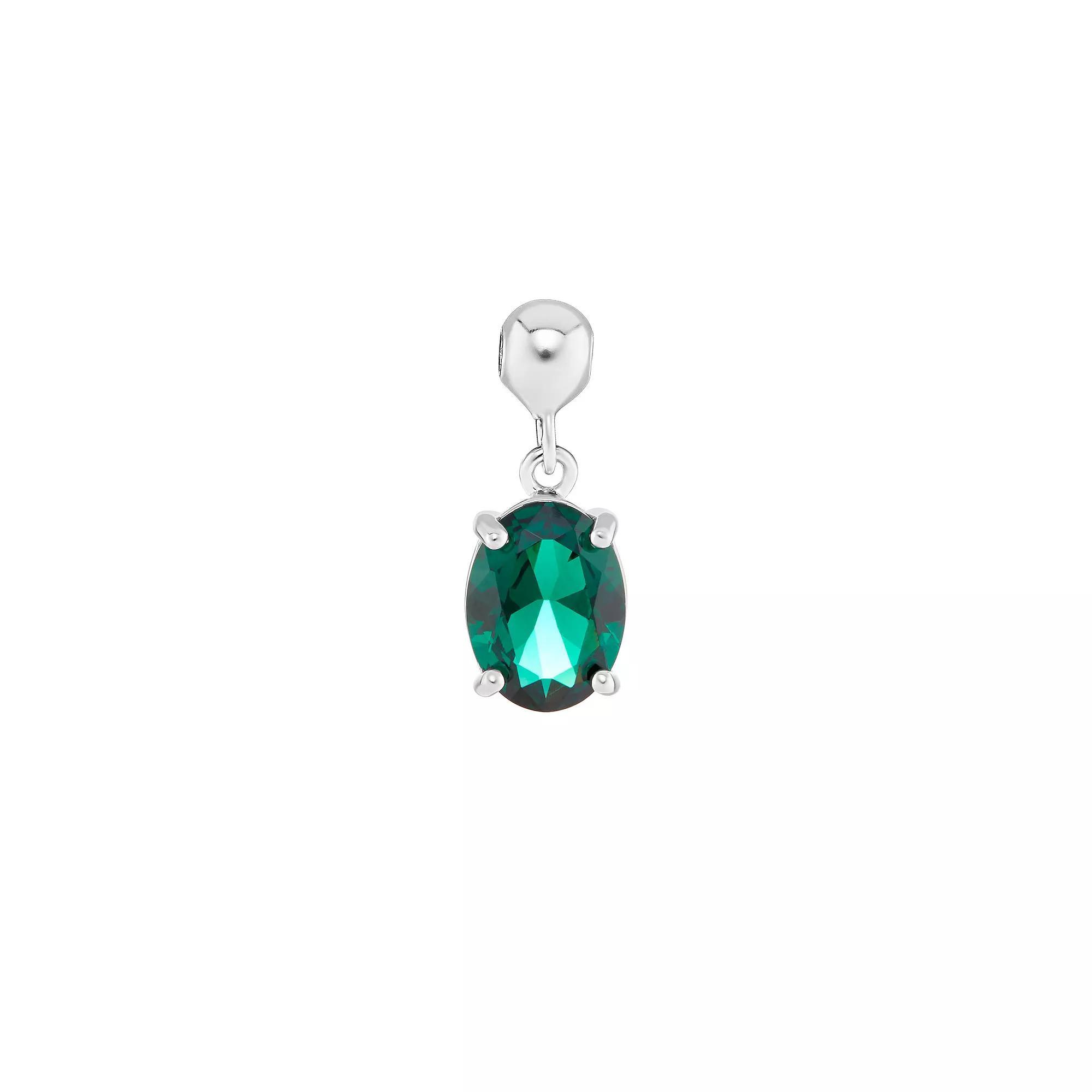 PRIMROSE Sterling Silver Oval Cubic Zirconia Sliding Charm, Womens, Sterling May Product Image