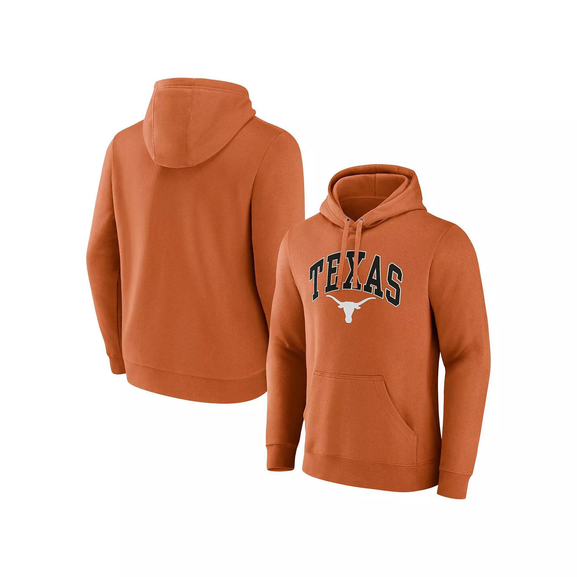 Men's Fanatics Burnt Orange Texas Longhorns Arched Logo Pullover Hoodie, Size: 2XL, Team Product Image