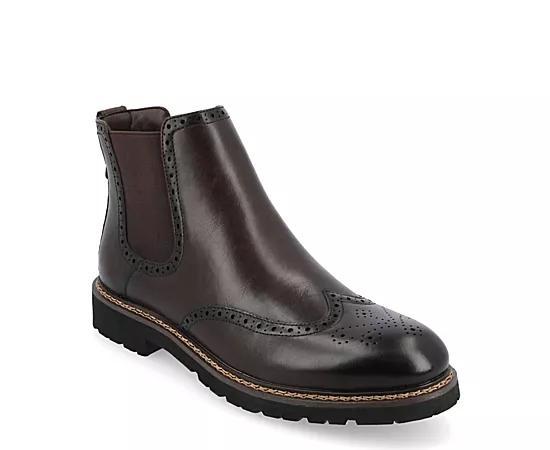 VANCE Hogan Tru Comfort Foam Mens Wingtip Chelsea Boots Red Product Image