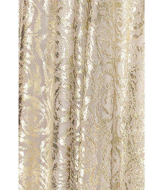 Betsy & Adam Petite Size One Shoulder Foil Flower Print Dress Product Image