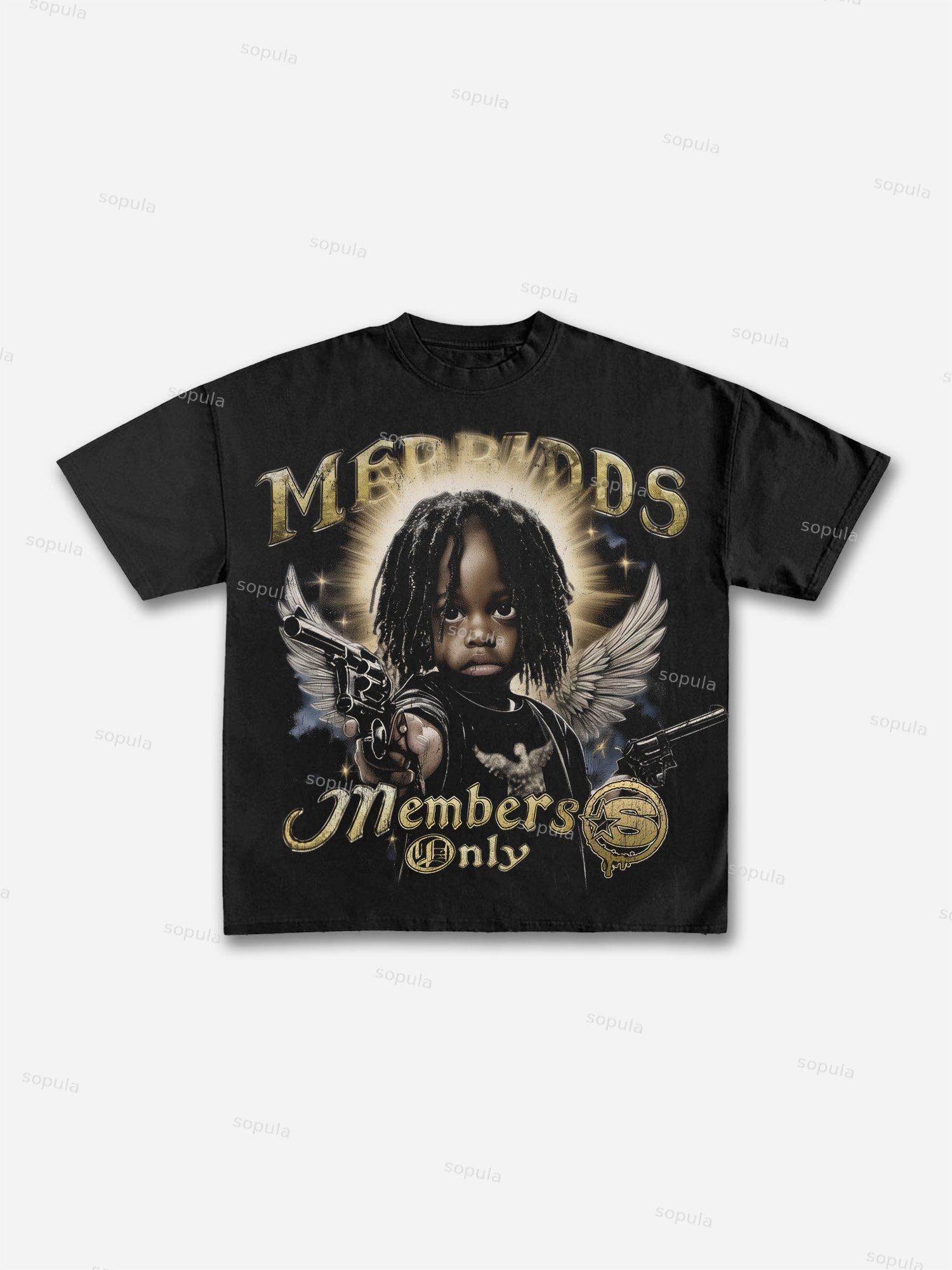 Divine Heat Street Cherub Graphic Cotton T-shirt Product Image