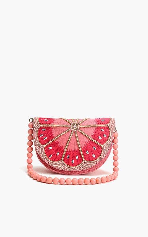 Cresent Pink Lemon Embellished Shoulder Bag Product Image