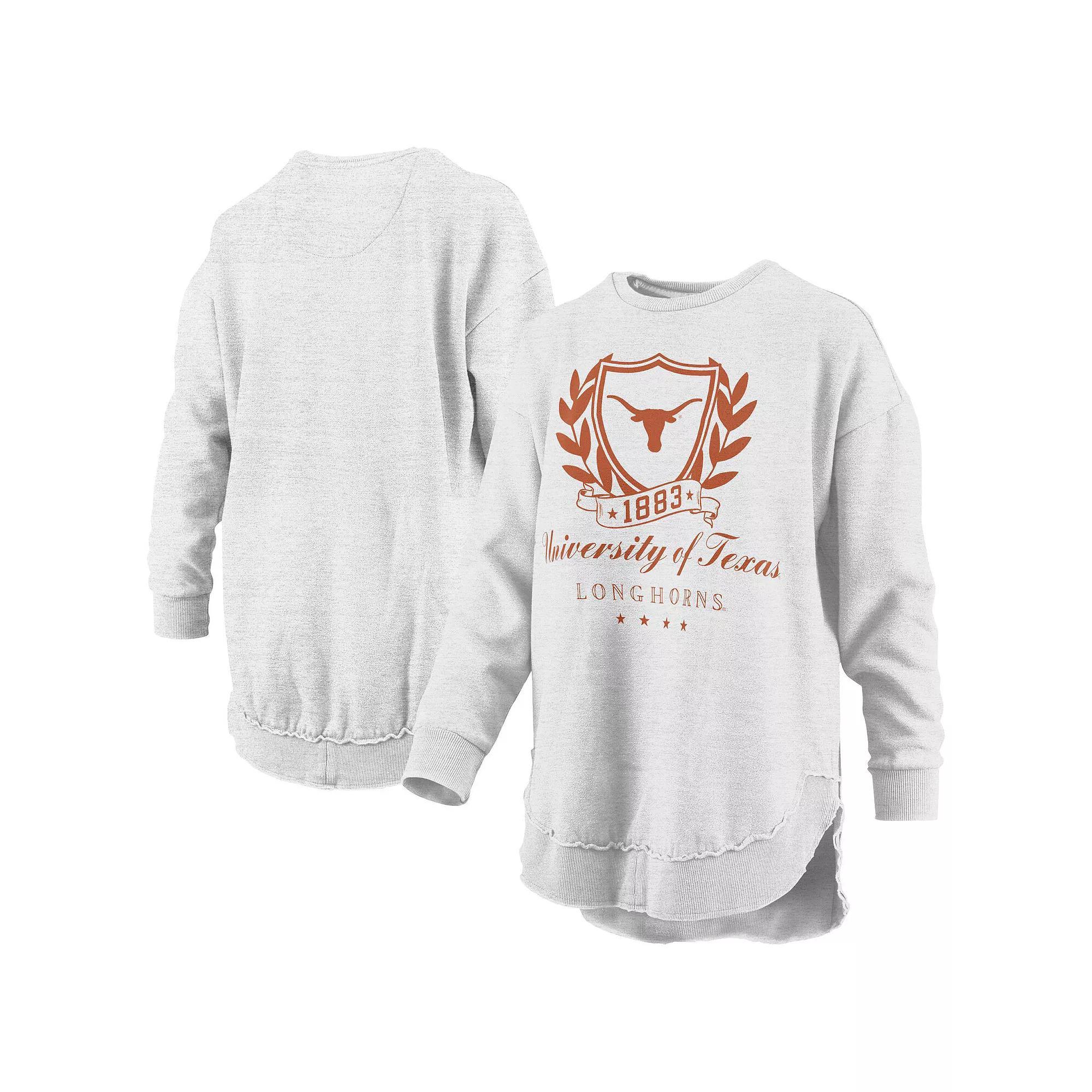Women's Pressbox Heather Gray Texas Longhorns Field Day Melange Poncho Pullover Sweatshirt, Size: Large, Grey Product Image