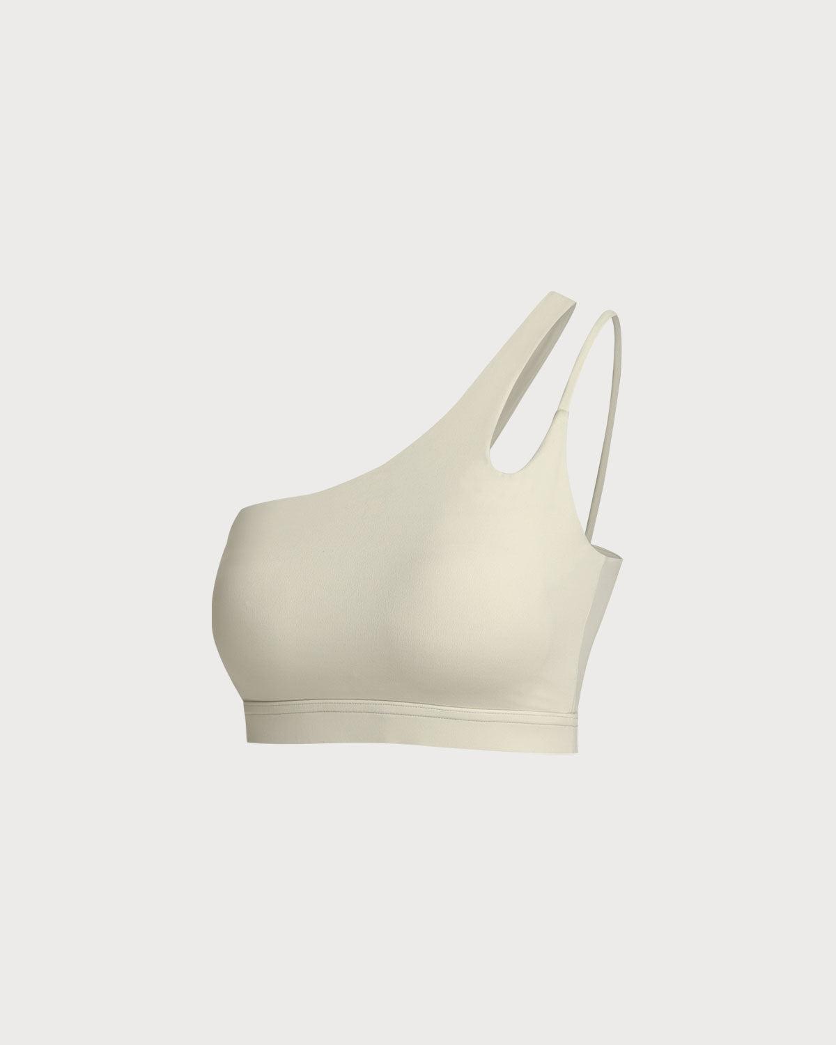 Apricot Cropped One Shoulder Yoga Cami Top Product Image