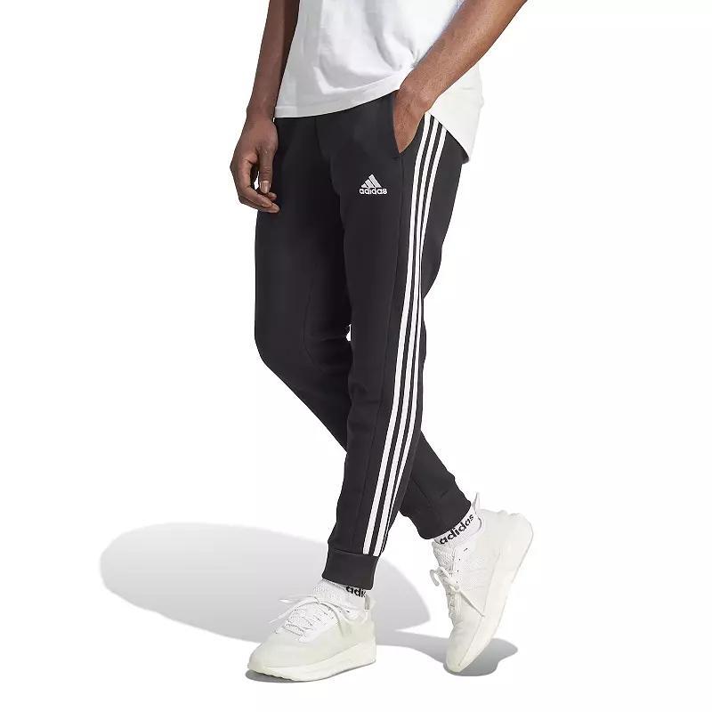 adidas Mens adidas Essentials 3-Stripes Fleece Tapered Cuff Pants - Mens Medium Grey Heather Product Image