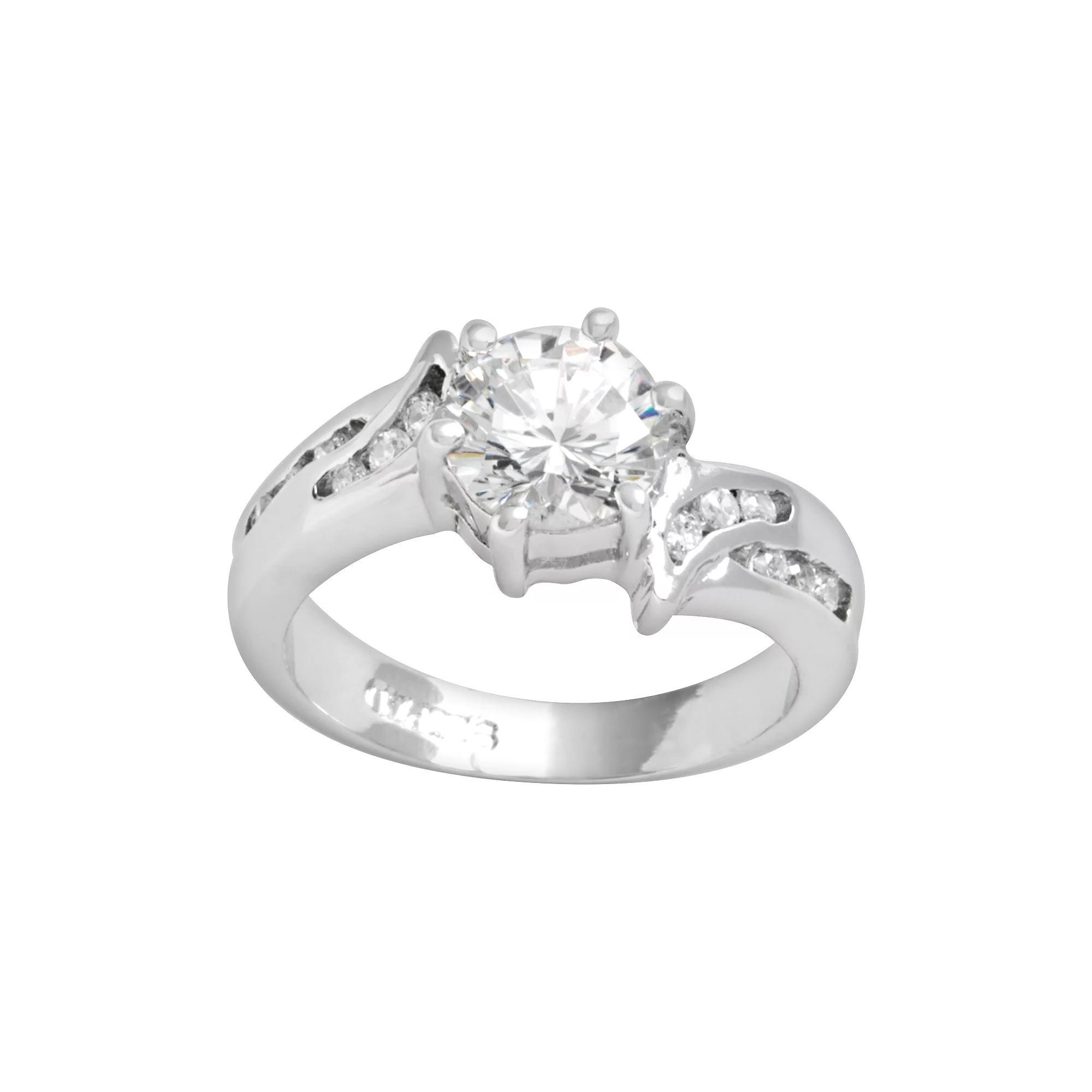 Traditions Jewelry Company Sterling Silver Round Cubic Zirconia Ring, Womens Product Image