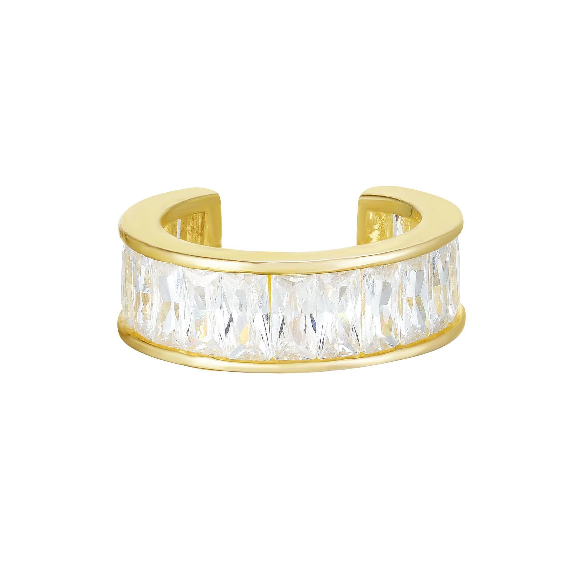 Sunkissed Sterling 14k Gold Over Silver Channel Set Cubic Zirconia Ear Cuff, Women's, Gold Tone Product Image