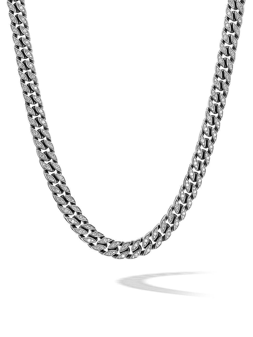 Mens Curb Chain Necklace in Sterling Silver, 11.5MM Product Image