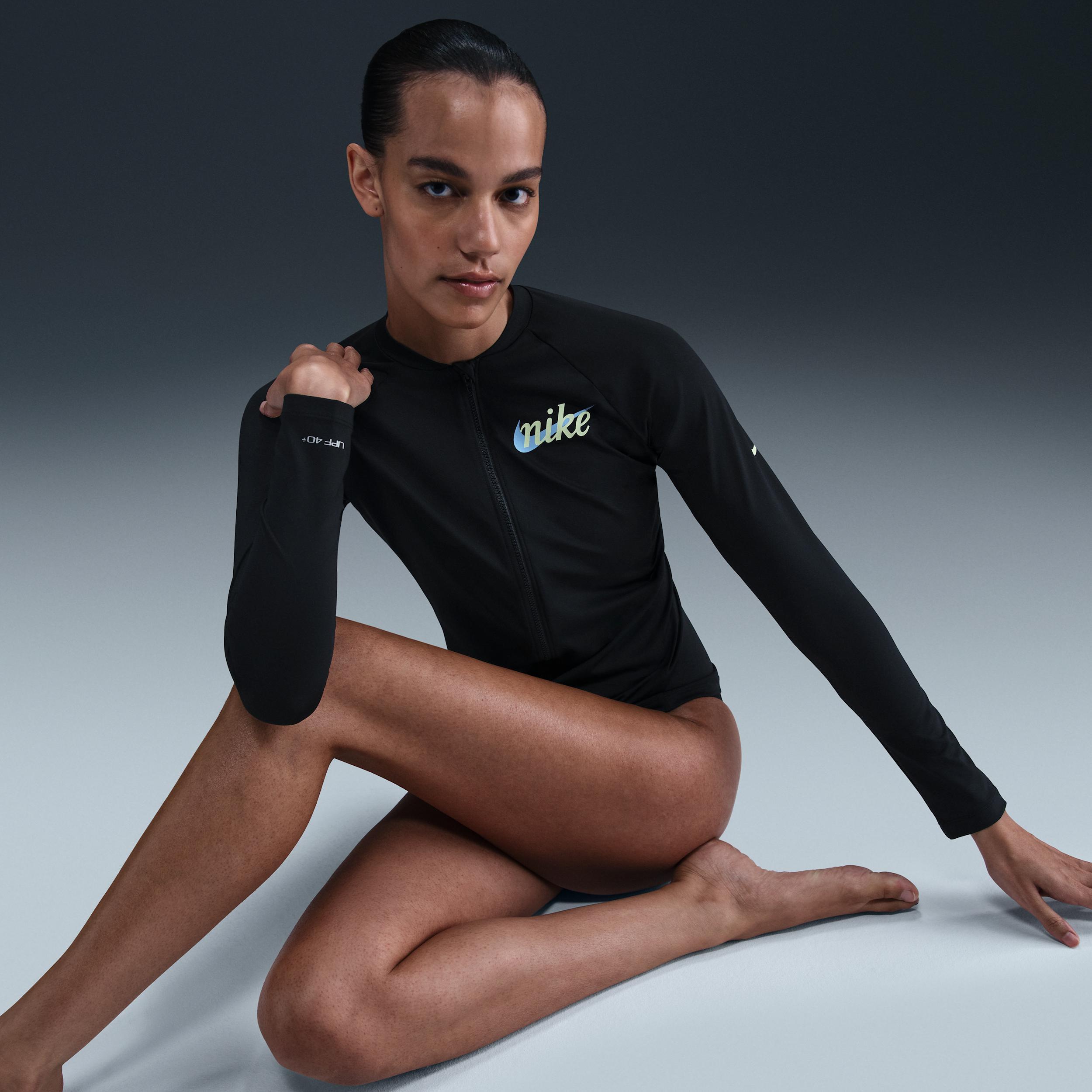 Nike Women's Swim Essential Long-Sleeve Zip Hydroguard Product Image