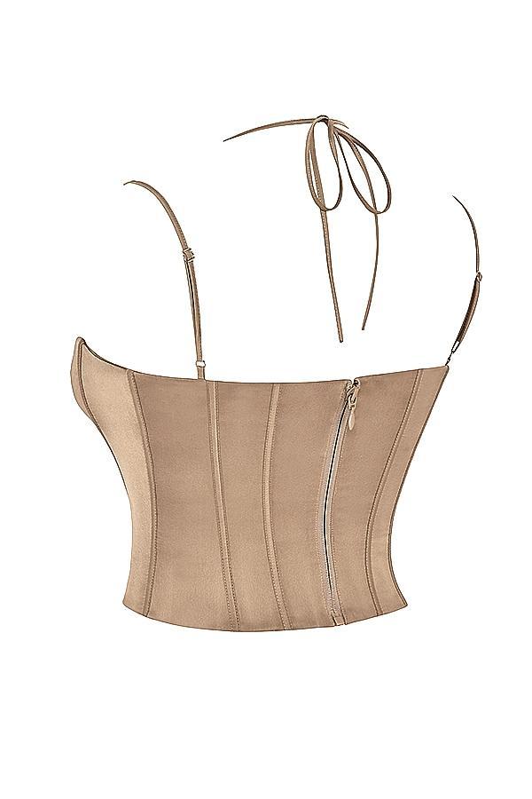 Chantelle  latte satin corset Product Image