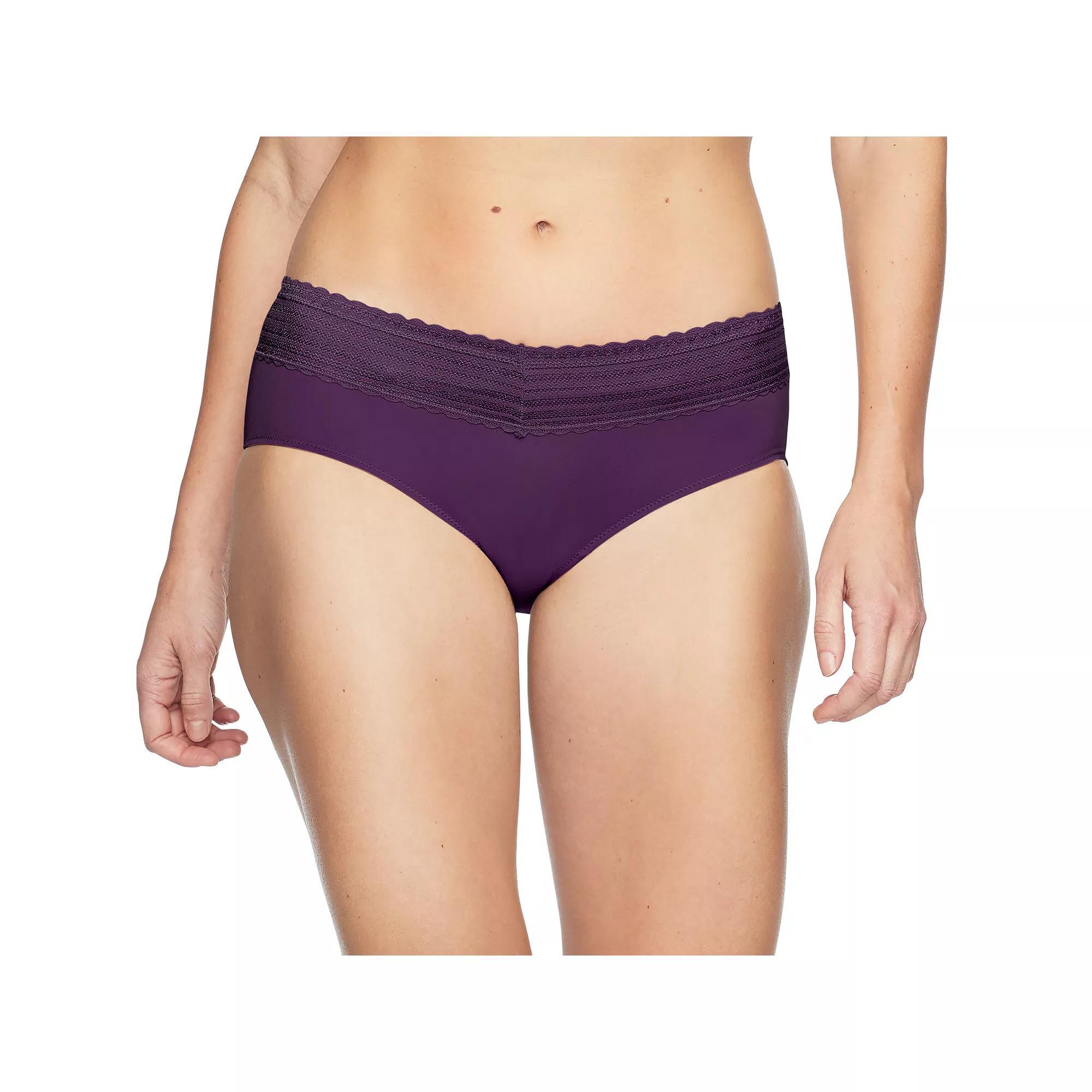 Warners No Pinching, No Problems® Dig-Free Comfort Waist with Lace Microfiber Hipster 5609J, Women's, Size: Small, Mink Swirl Product Image