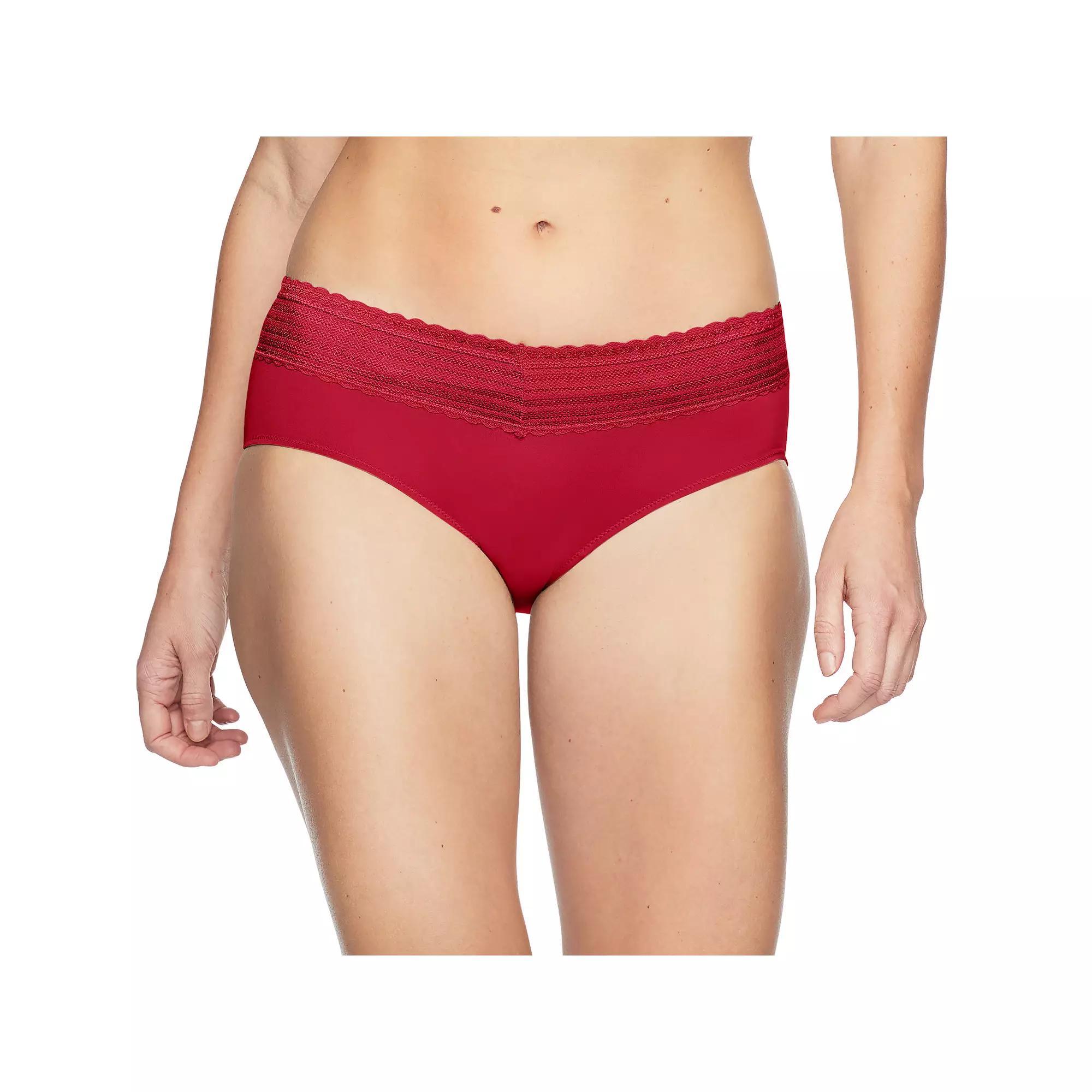 Warners No Pinching, No Problems® Dig-Free Comfort Waist with Lace Microfiber Hipster 5609J, Women's, Size: Small, Mink Swirl Product Image