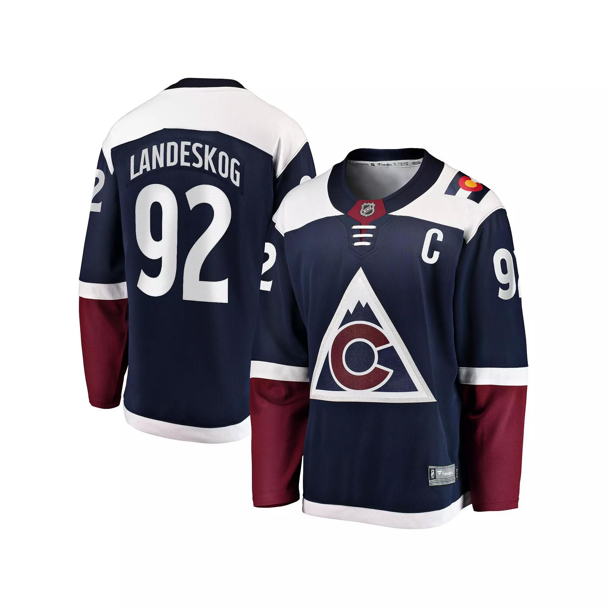 Men's Fanatics Branded Gabriel Landeskog Navy Colorado Avalanche Premier Breakaway Player Jersey, Size: 5XL, Blue Product Image