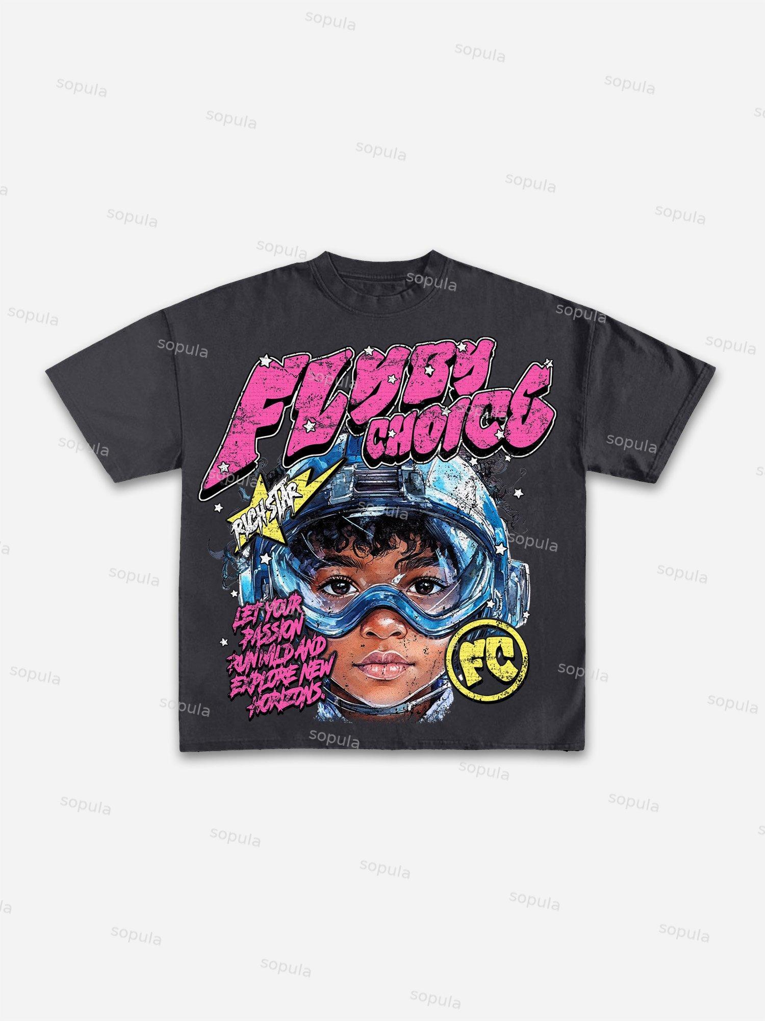 Fly By Choice Graphic Cotton T-shirt Product Image