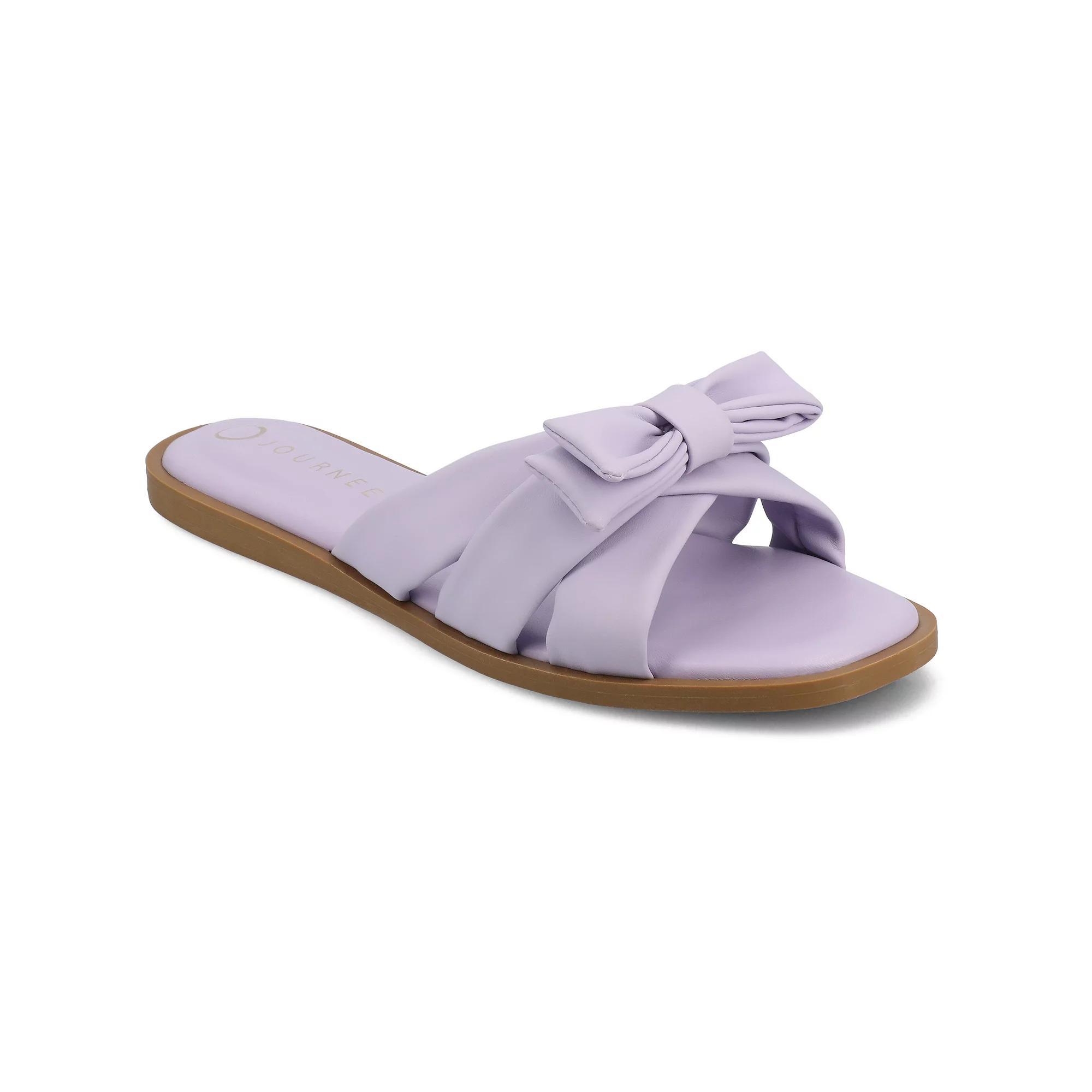Journee Prylin Slip-On Bow Women's Flat Sandals, Size: 9.5, Purple Product Image
