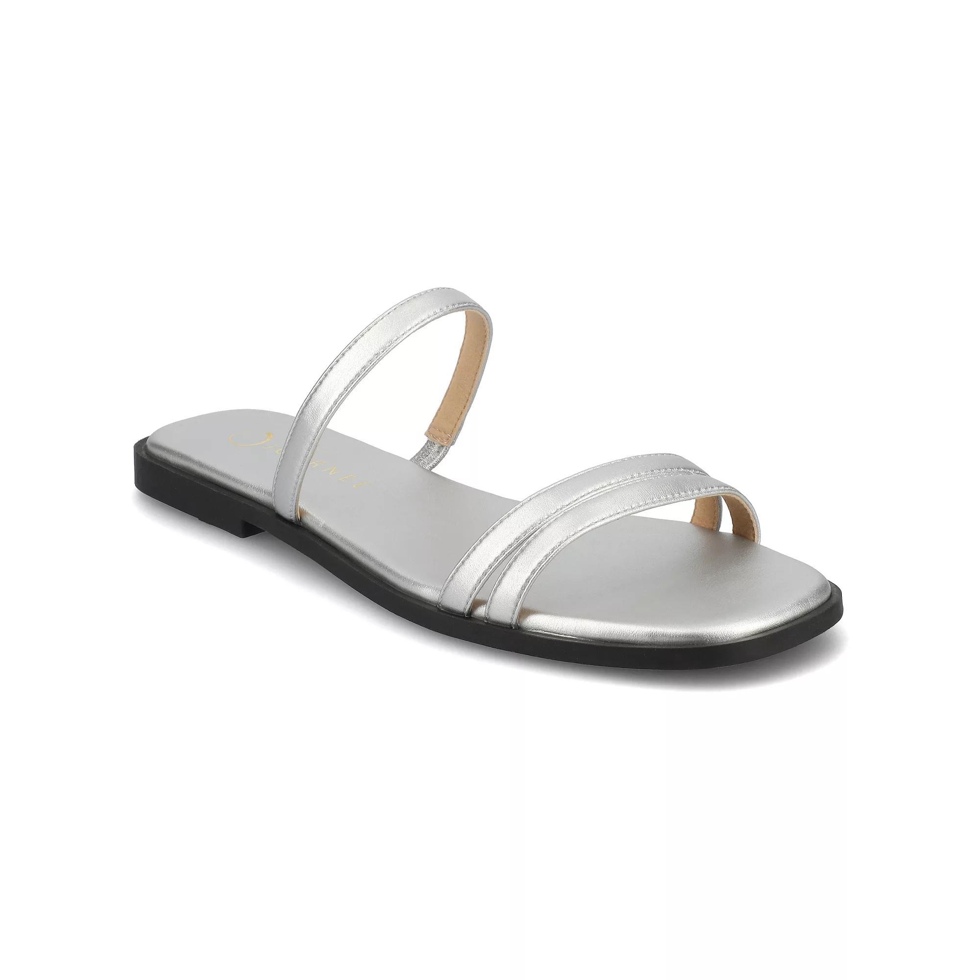 Journee Womens Multi Strap Slide On Flat Sandals Product Image
