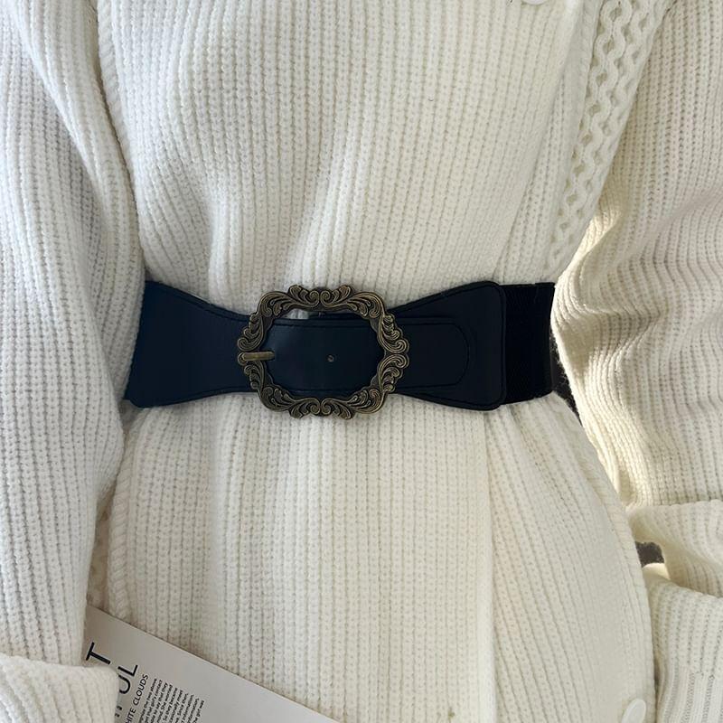 Geometry Buckle Faux Leather Belt Product Image