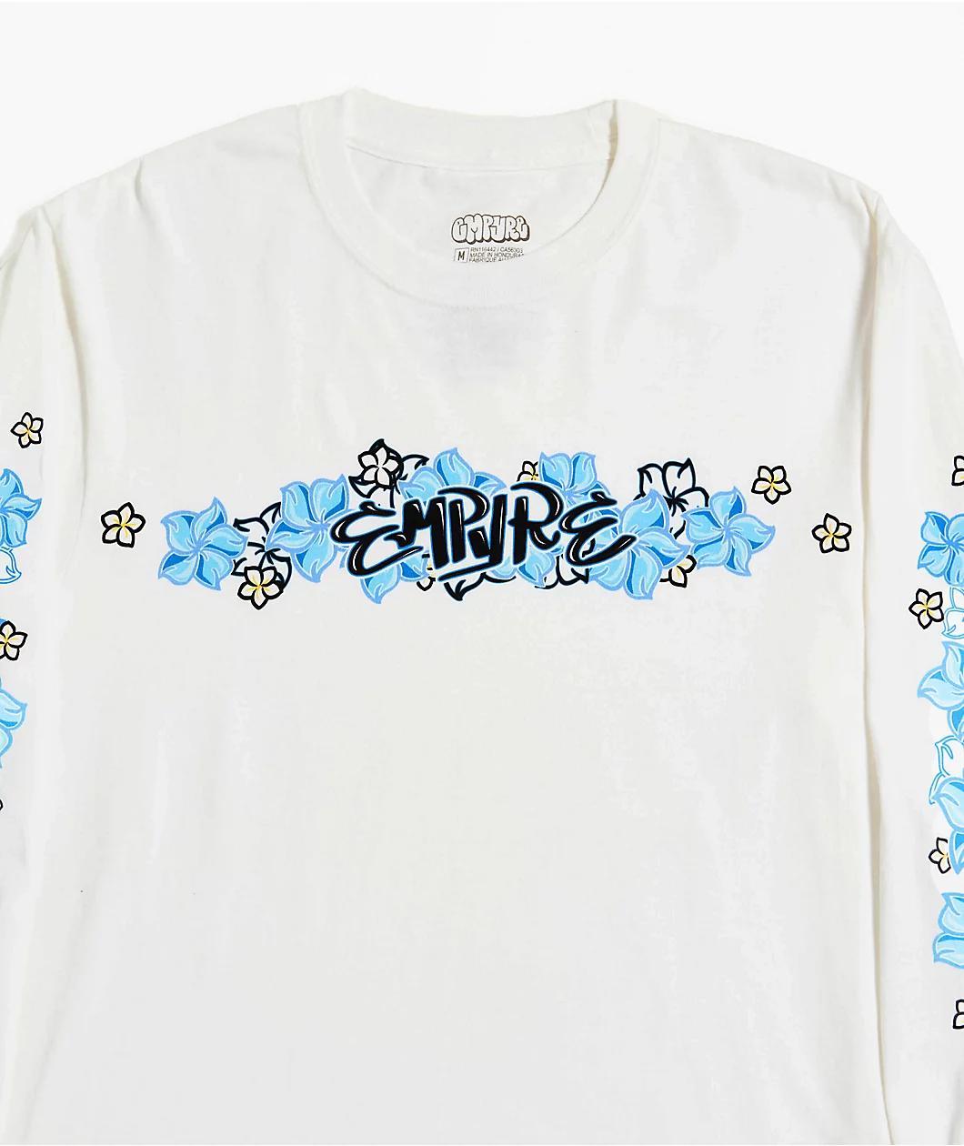 Empyre Flowers N Surf White Long Sleeve T-Shirt Product Image