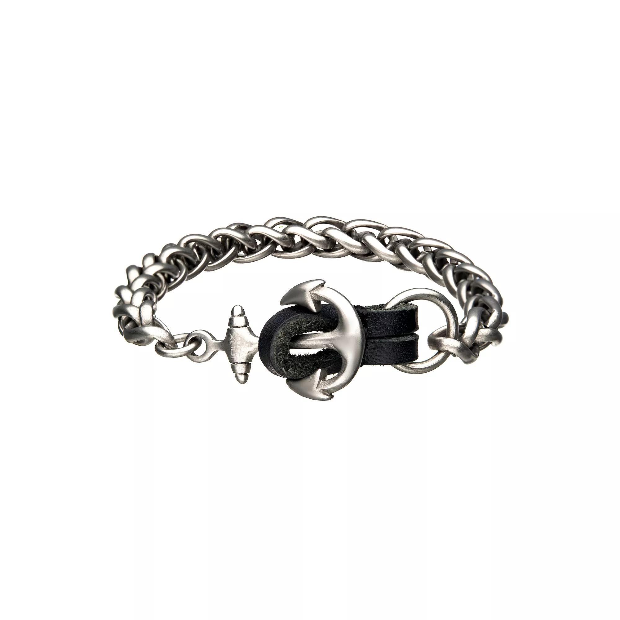 Men's Antiqued Stainless Steel Anchor Chain Bracelet, Size: 8.25", Multi Product Image