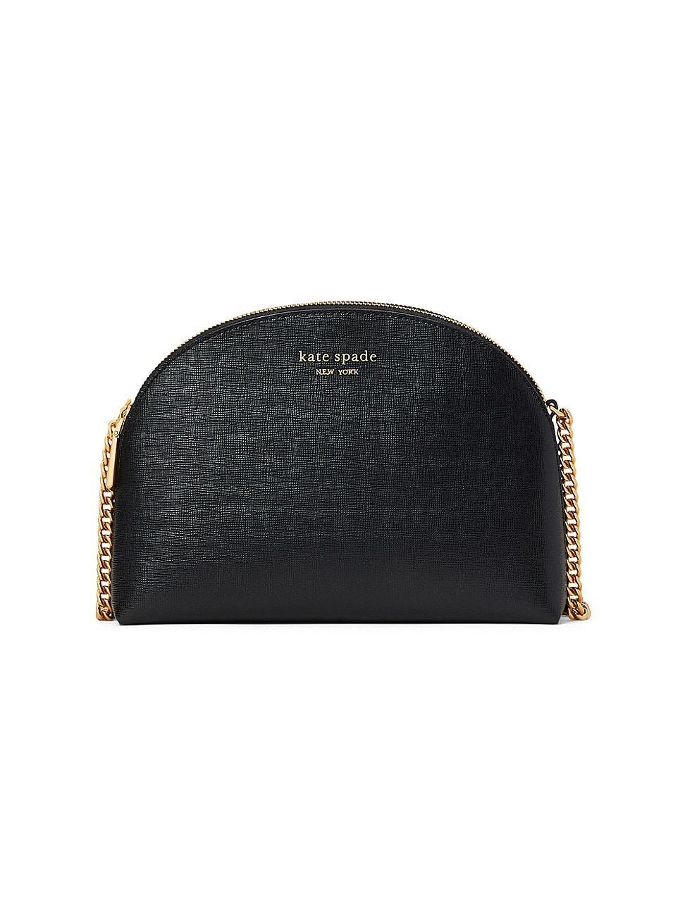 Womens Morgan Saffiano Leather Double Zip Dome Crossbody Bag Product Image