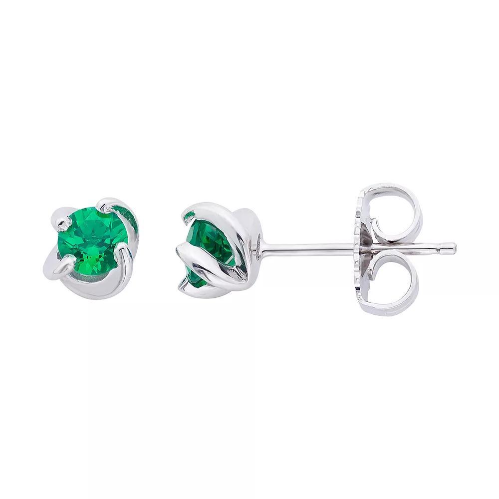 Boston Bay Diamonds Sterling Silver Birthstone Swirl Earrings, Women's, Peridot Product Image