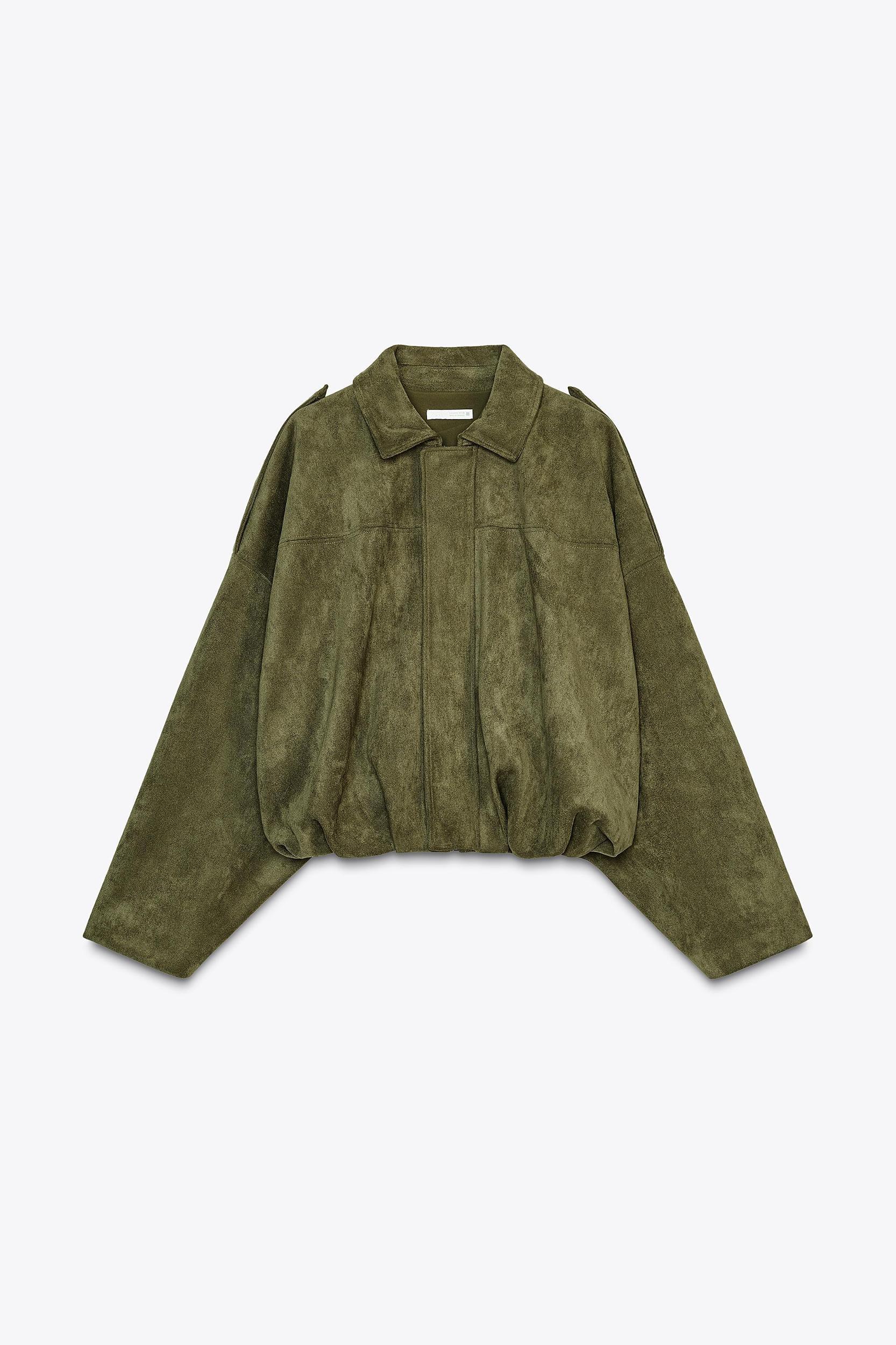 FAUX SUEDE BOMBER JACKET Product Image