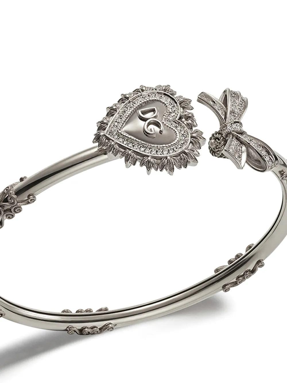 DOLCE & GABBANA 18kt White Gold Devotion Diamond Bracelet In Silver Product Image