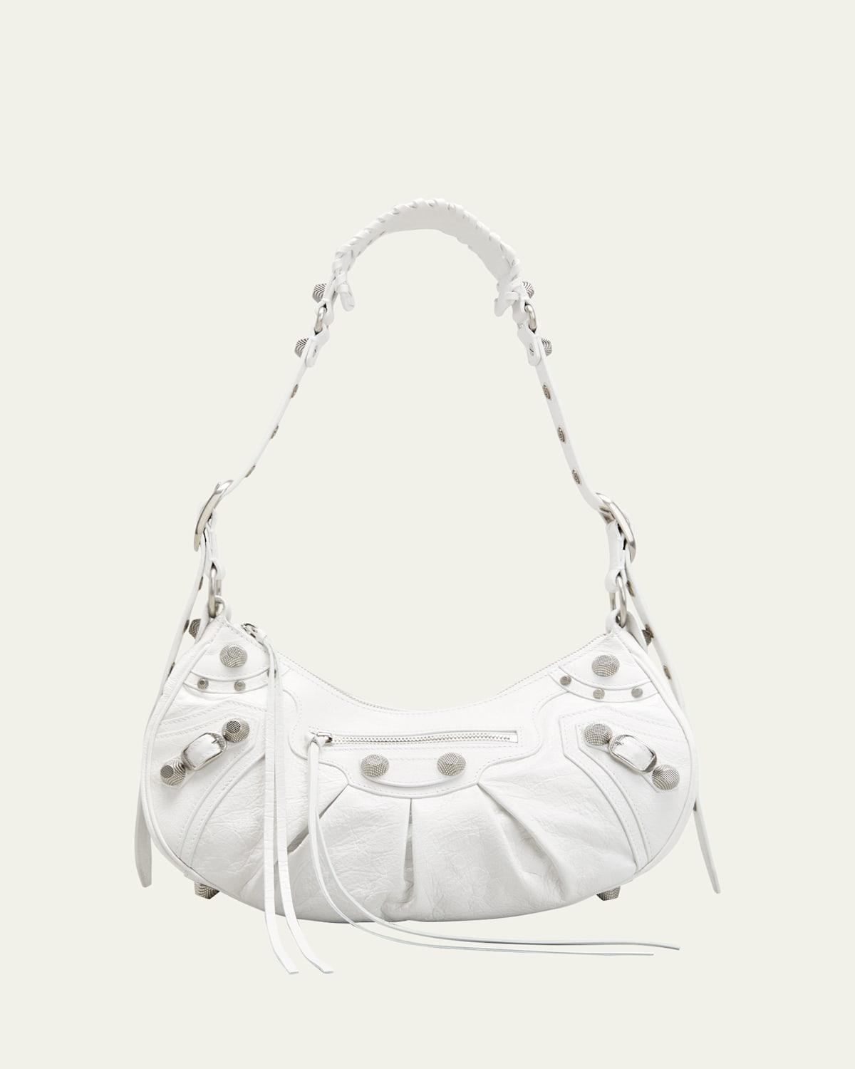 Cagole Studded Texture Leather Shoulder Bag Product Image