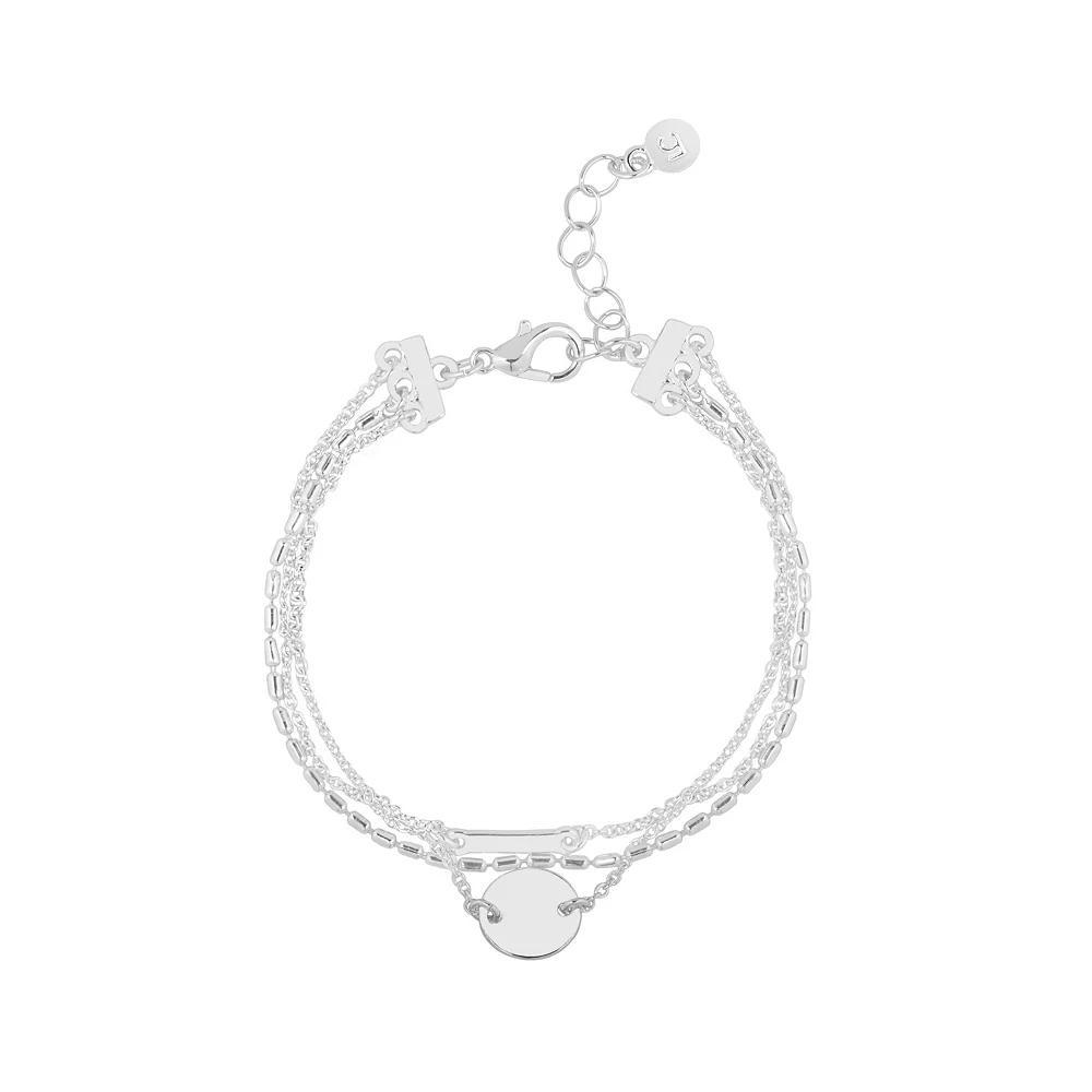 LC Lauren Conrad Silver Multistrand Disc & Chain Bracelet, Women's, None Product Image