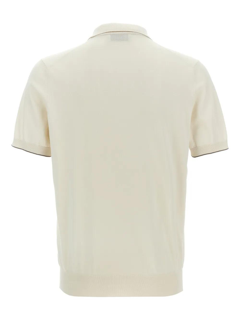 BRUNELLO CUCINELLI Pointed-flat Collar Cotton Polo Shirt In Cxv04 Product Image