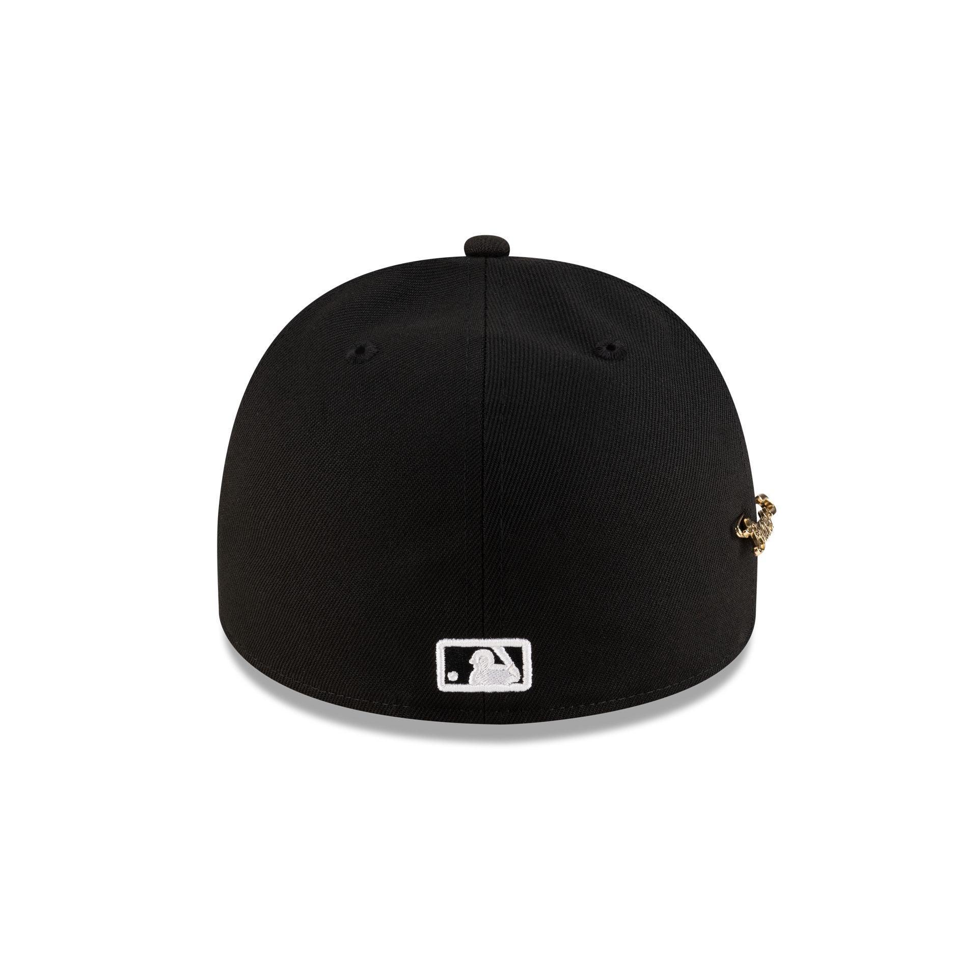 Atlanta Braves Black Script Safety Pin 59FIFTY A-Frame Fitted Hat Male Product Image