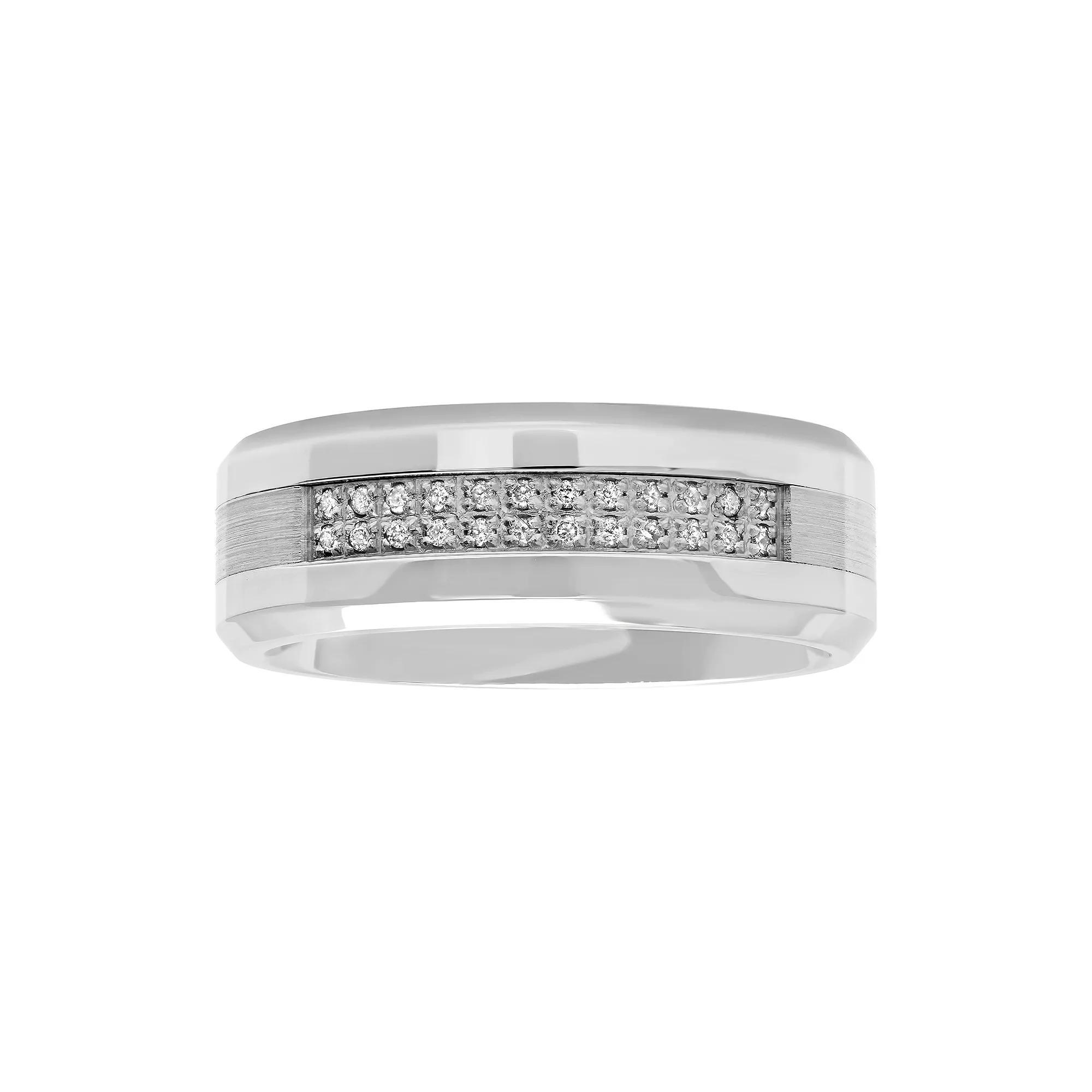 Men's 1/10 Carat T.W. Diamond Cobalt Band, Size: 14, Silvertone Product Image