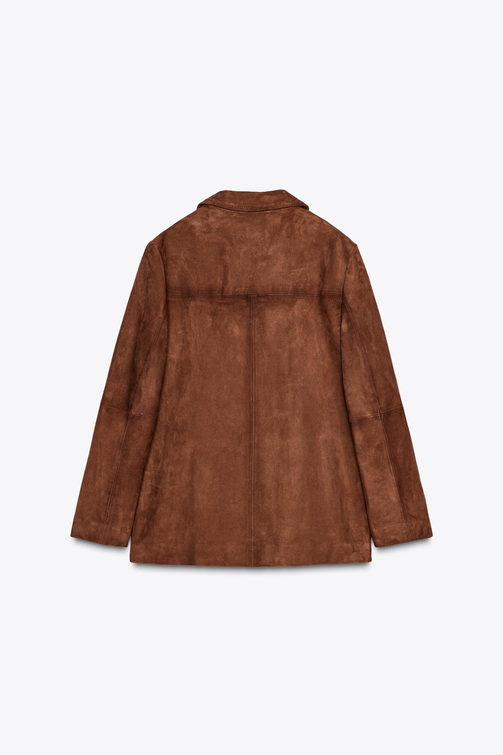 100% SUEDE OVERSIZE BLAZER ZW COLLECTION LIMITED EDITION Product Image