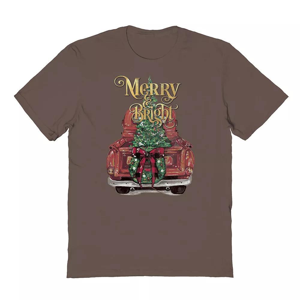 Mens Merry & Bright Graphic Tee, Womens Green Product Image