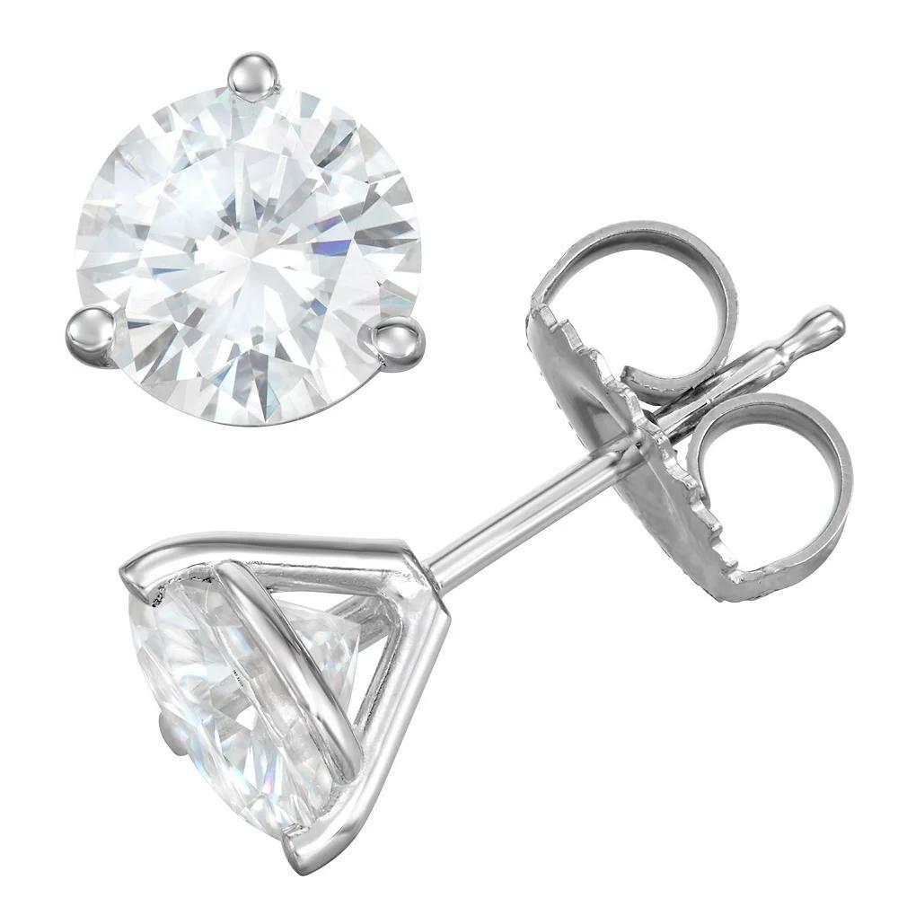 Charles & Colvard 14k White Gold 3 Carat T.W. Lab-Created Moissanite Stud Earrings, Women's Product Image