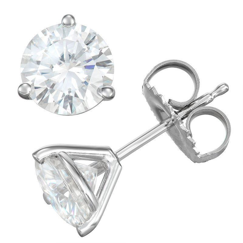 Charles & Colvard 14k White Gold 3 Carat T.W. Lab-Created Moissanite Stud Earrings, Women's Product Image